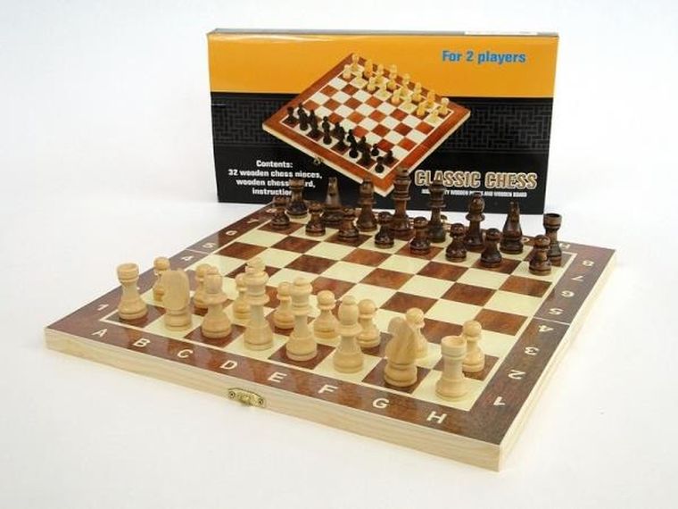 Szachy drewniane, gra logiczna, 29-29 cm