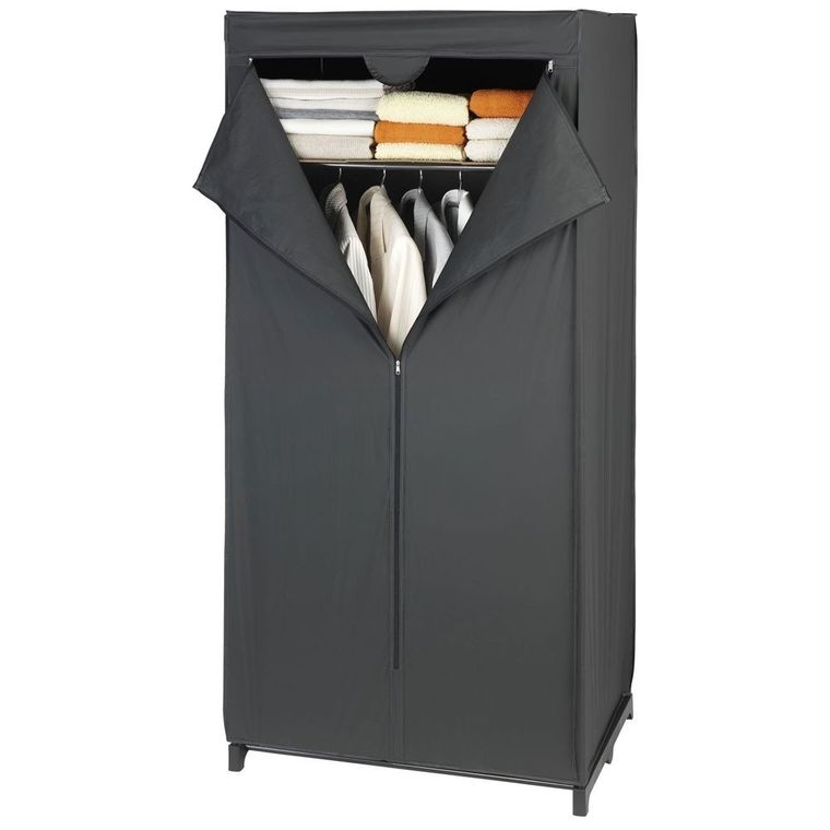 Szafa tekstylna, Deep Black, składana garderoba, 160-75-50cm
