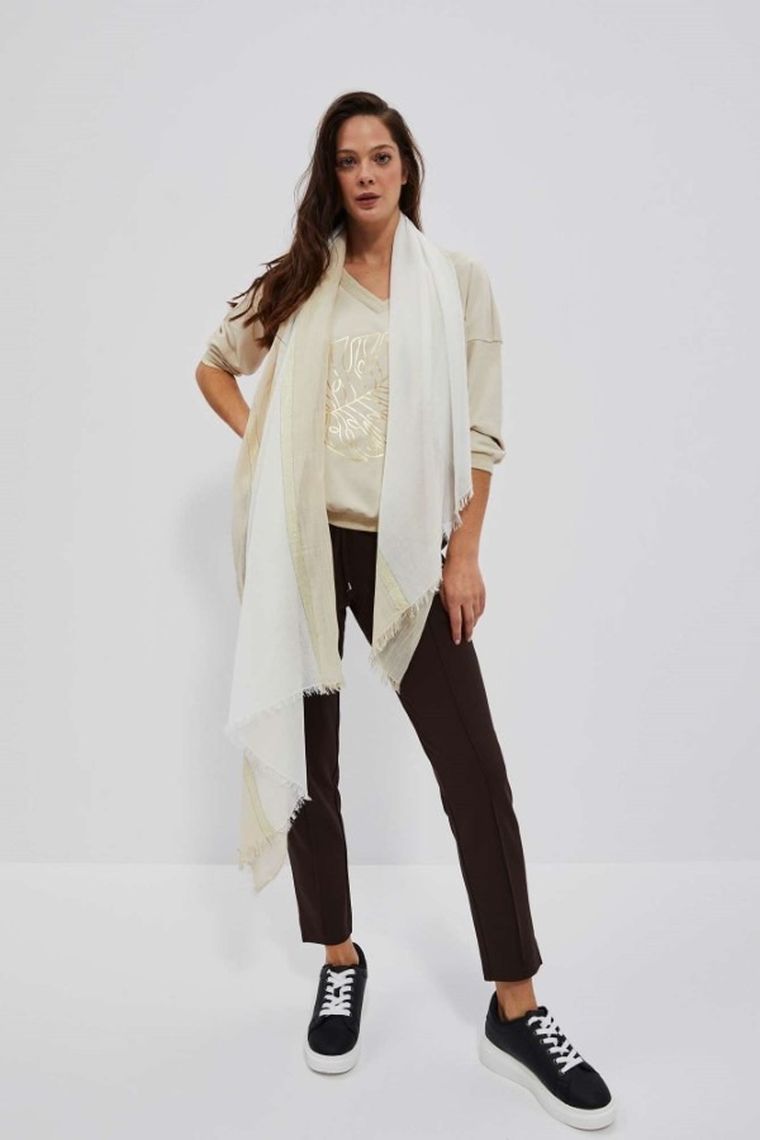 Szalik damski, beżowy, Moodo