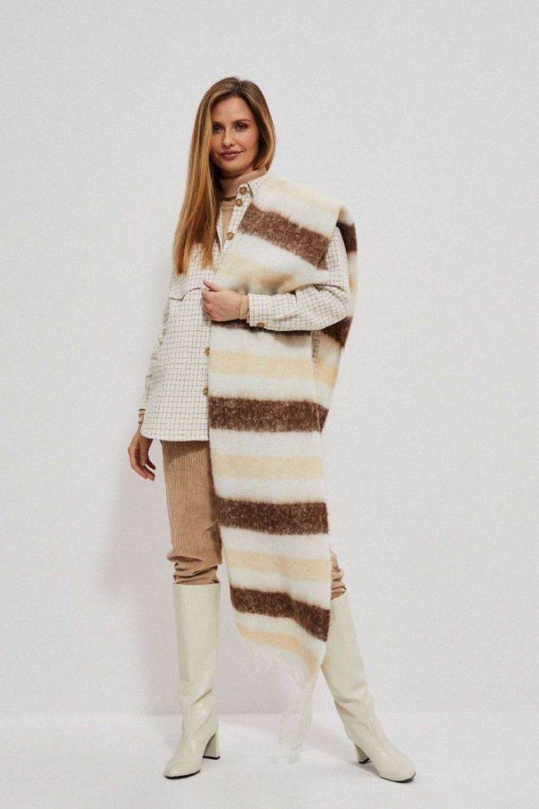 Szalik damski, beżowy, Moodo