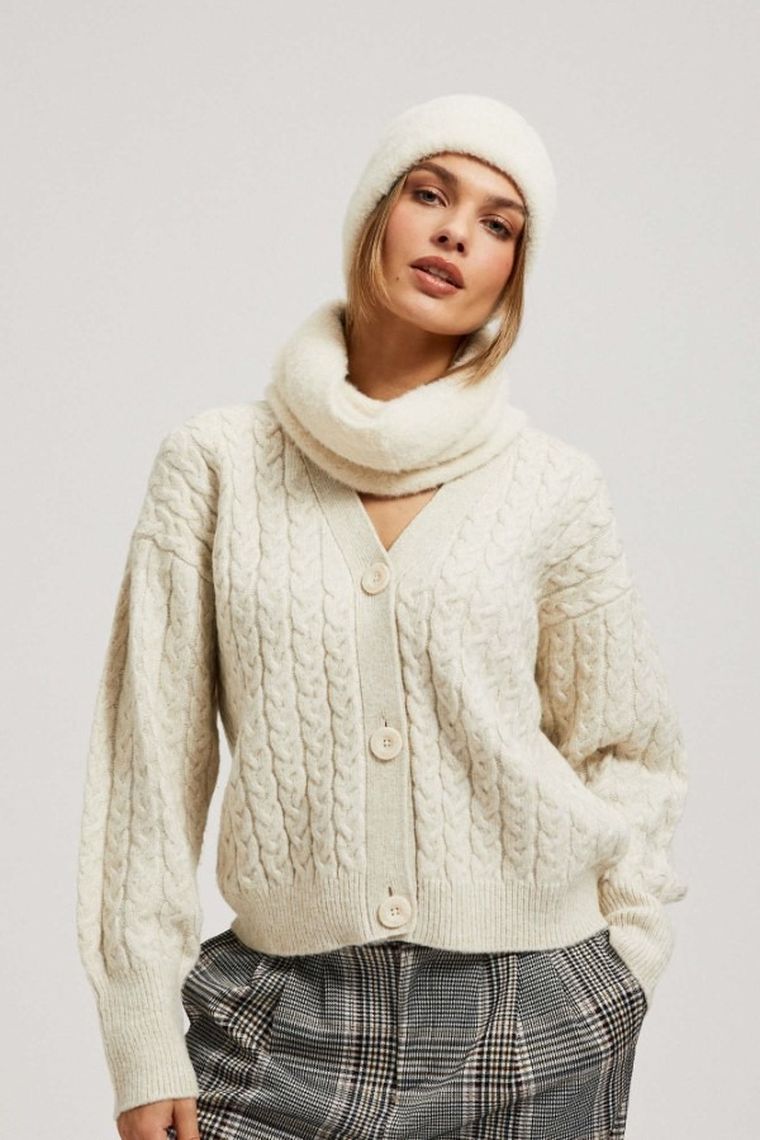 Szalik damski, beżowy, Moodo