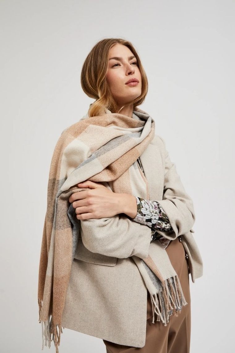 Szalik damski, beżowy, Moodo