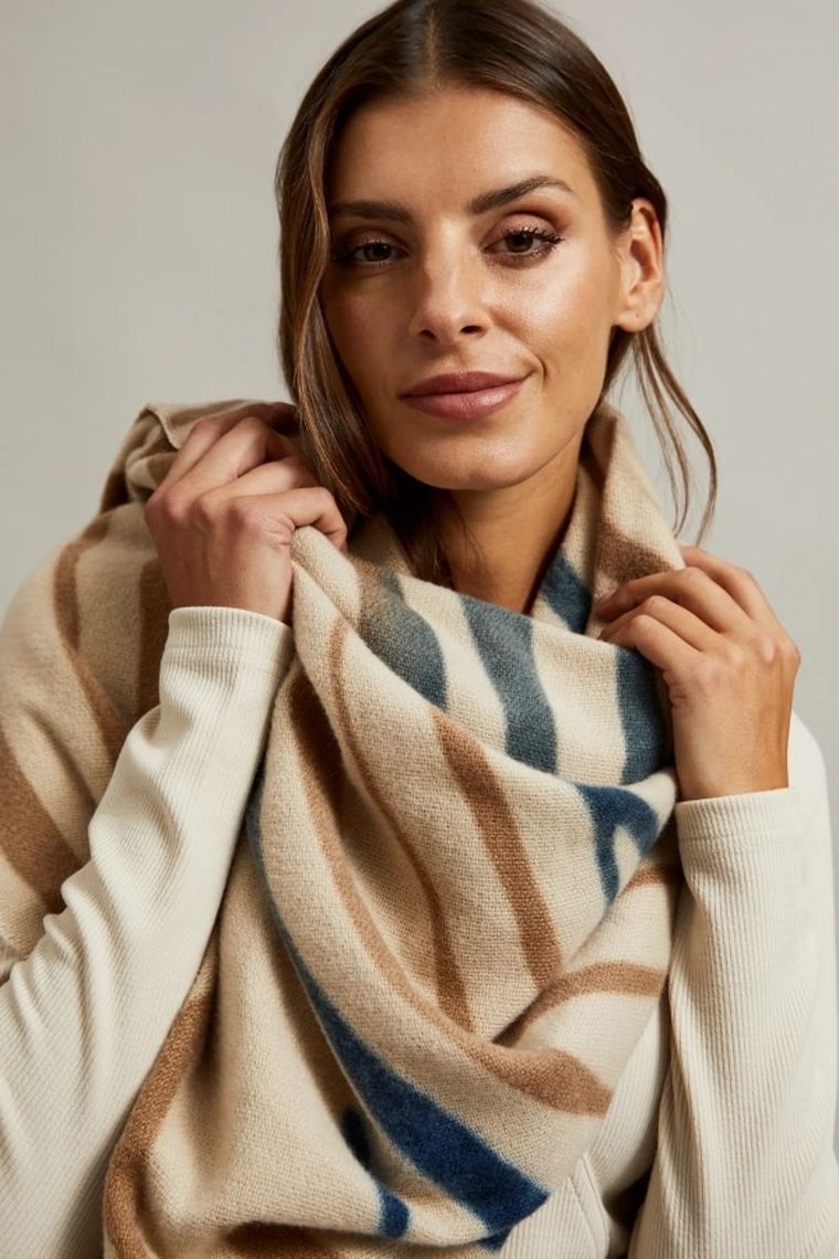 Szalik damski, beżowy, Moodo