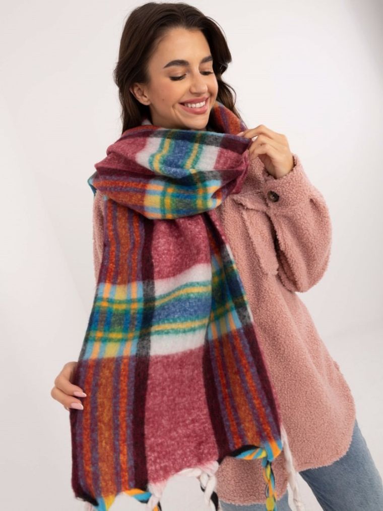 Szalik damski, bordowy, Italy Moda