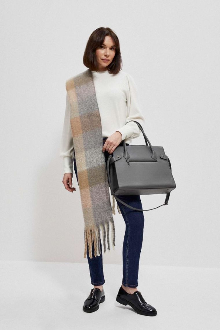 Szalik damski, szary, Moodo