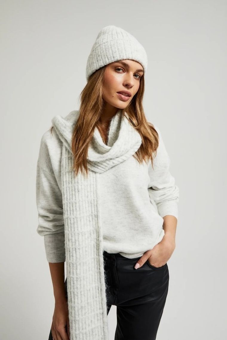 Szalik damski, szary, Moodo