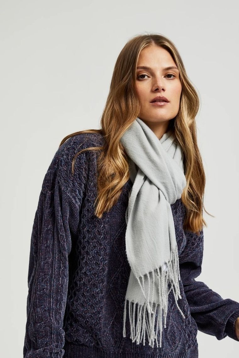 Szalik damski, szary, Moodo