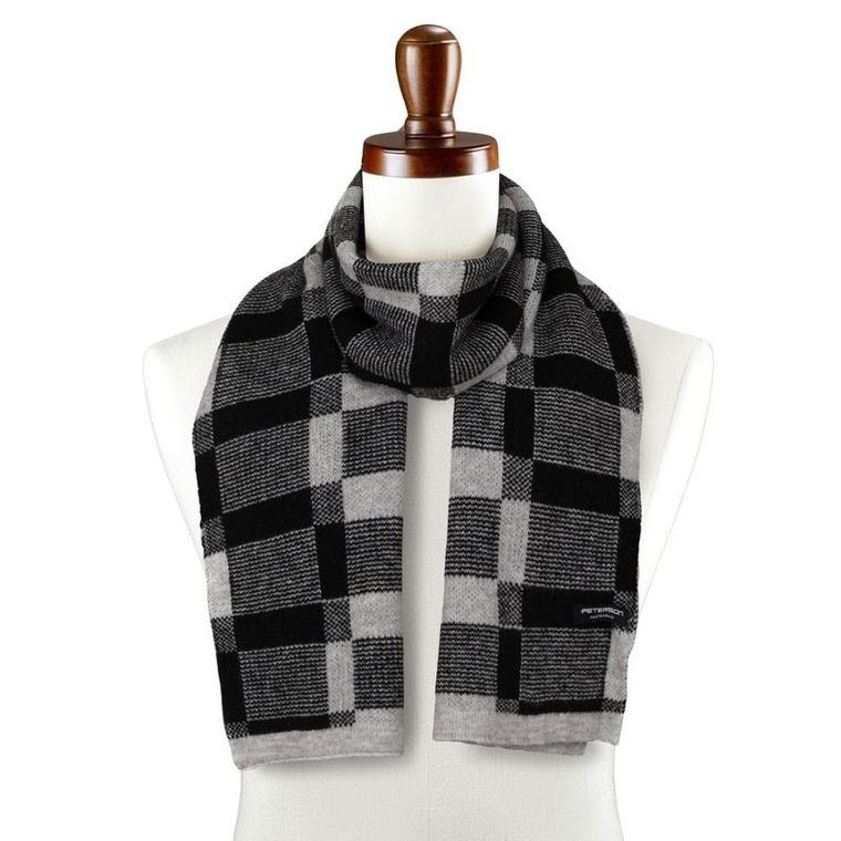 Szalik męski, szaro-czarny, Peterson