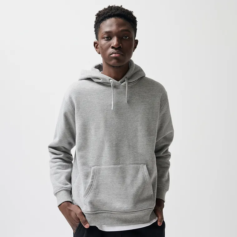 Szara bluza unisex oversize z kapturem NOWEAR