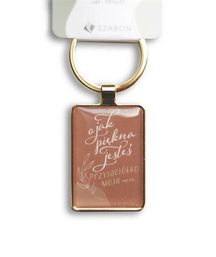 Szaron, brelok metalowy srebrny, O jak piękna