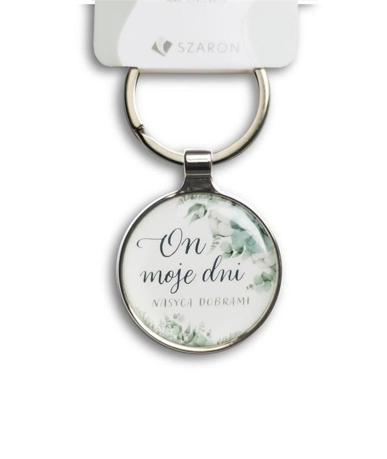 Szaron, brelok metalowy srebrny, On moje dni nasyca