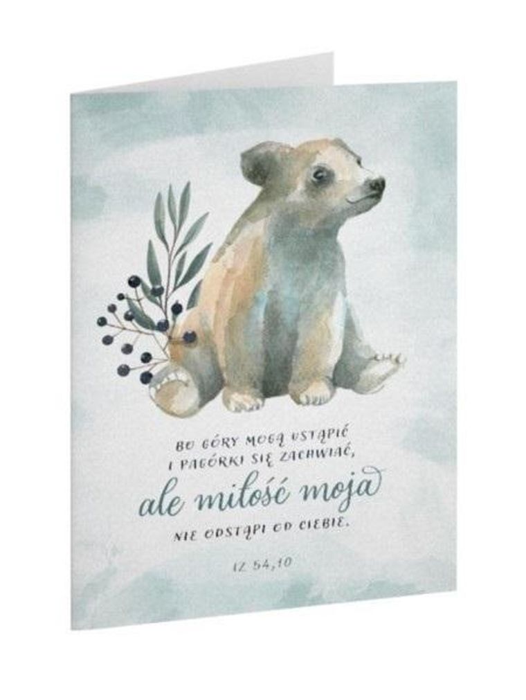Szaron, kartka okolicznościowa, Bo góry, Miś