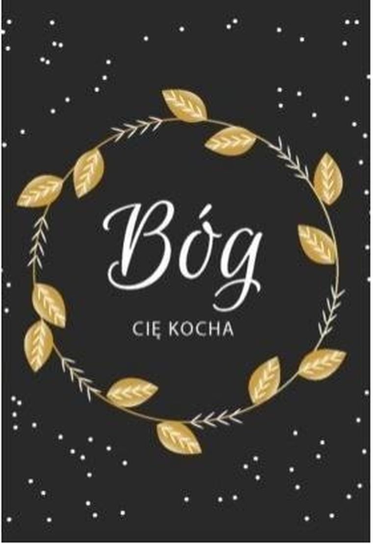 Szaron, kartka okolicznościowa, Bóg Cię kocha, złocona