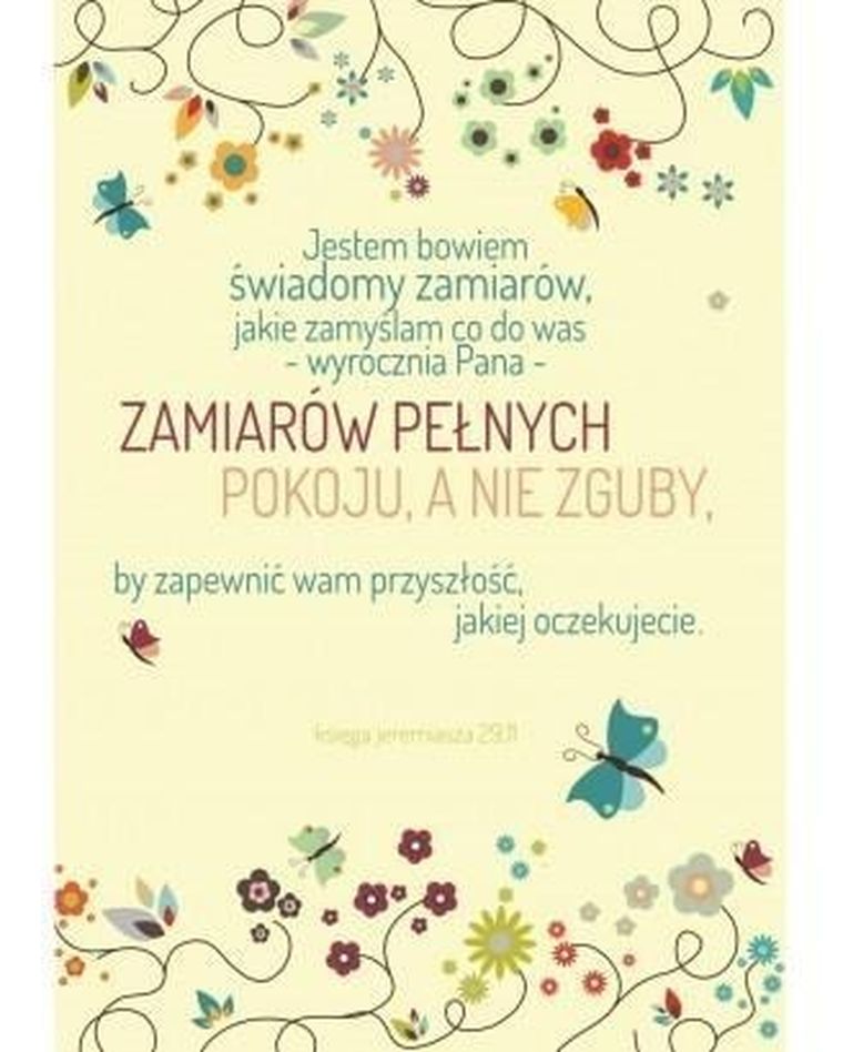 Szaron, kartka okolicznościowa, Jestem bowiem świadomy Motyle