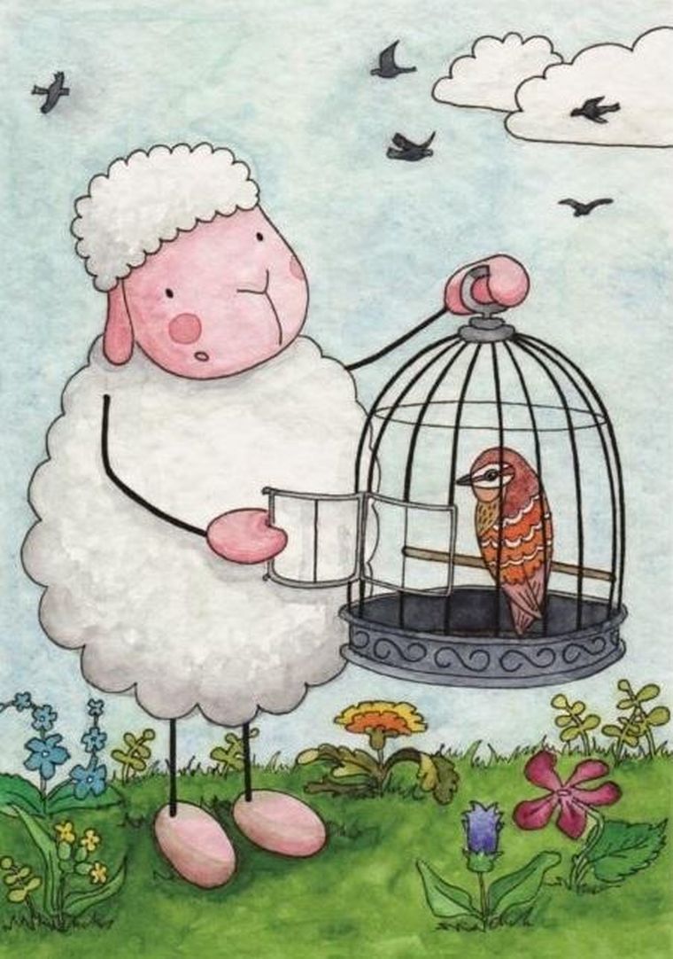 Szaron, pocztówka z kolorowanką, Uciśnionych wypuści