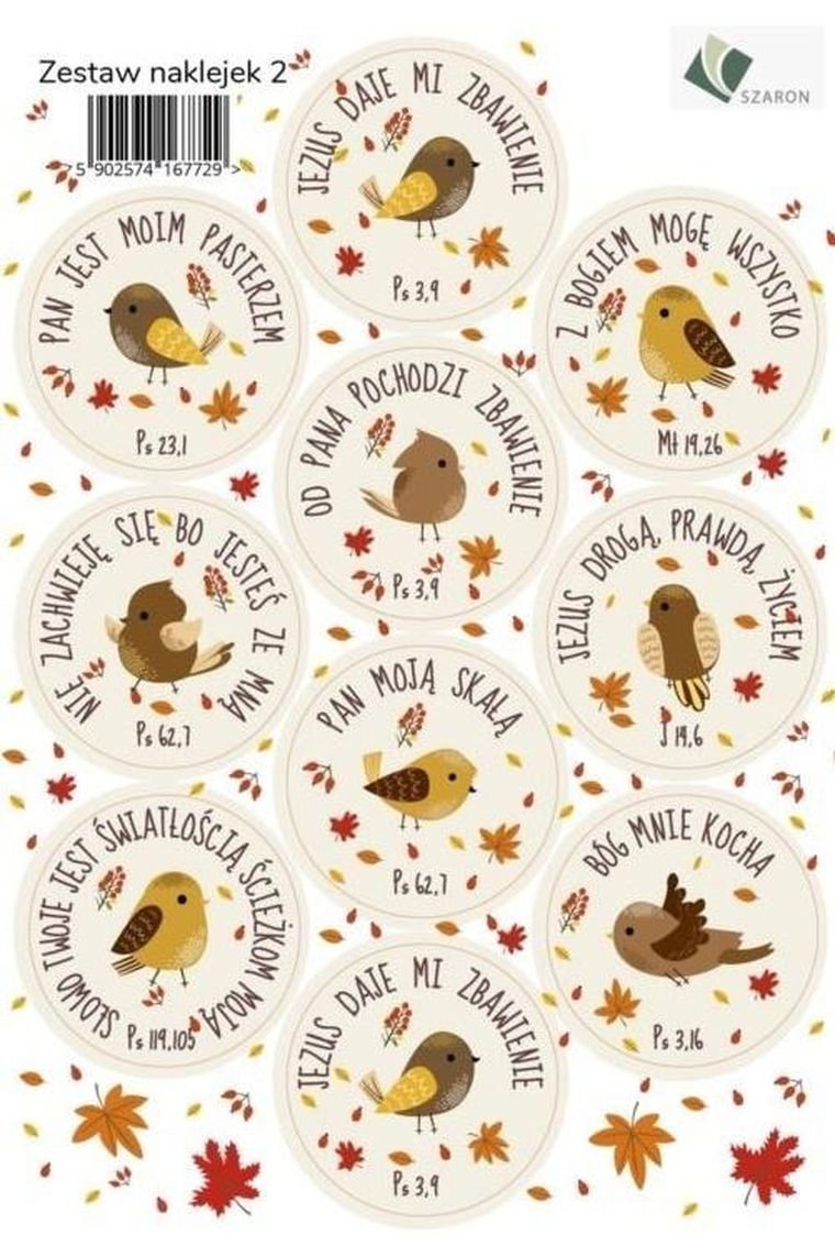 Szaron, Zestaw naklejek, ptaszki