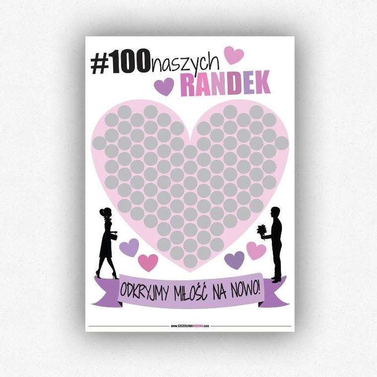Szczęśliwa Rodzina, plakat, zdrapka dla par, 100 naszych randek