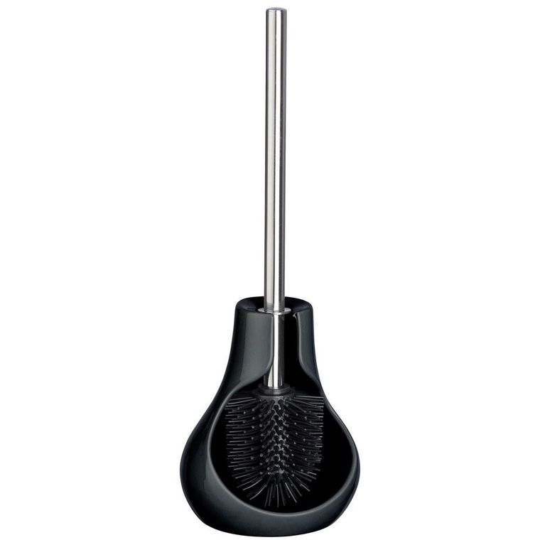 Szczotka do WC, z silikonową główką i pojemnik półzamknięty