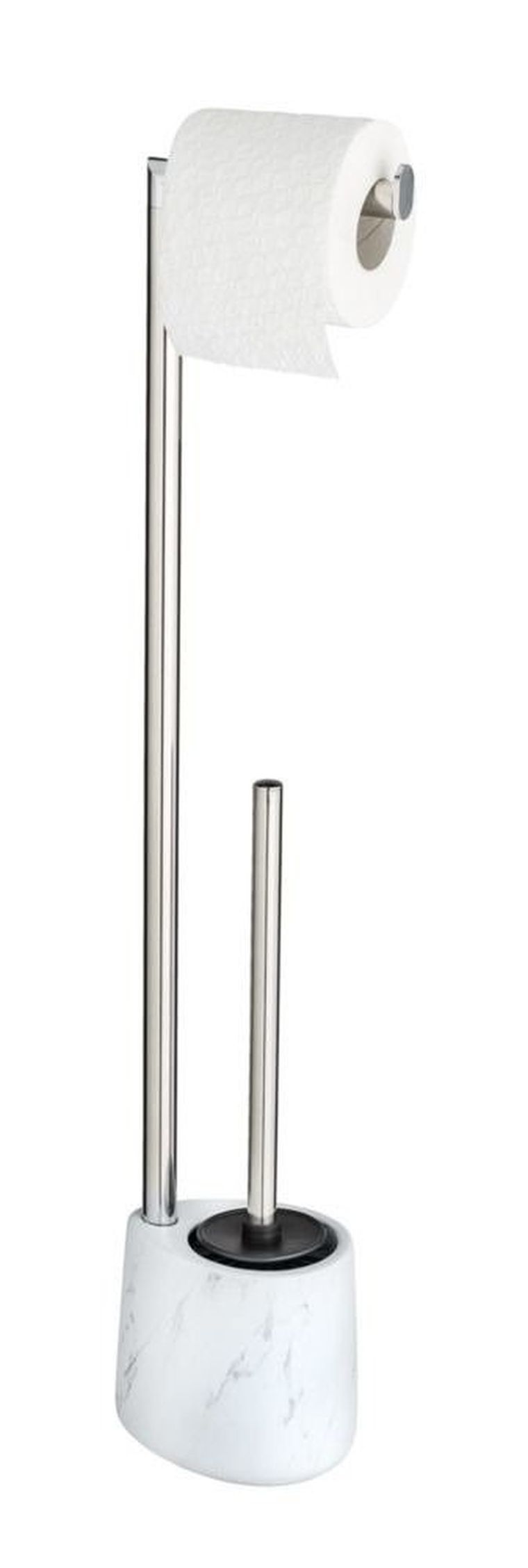 Szczotka do WC, z uchwytem na papier, Adrada, biały