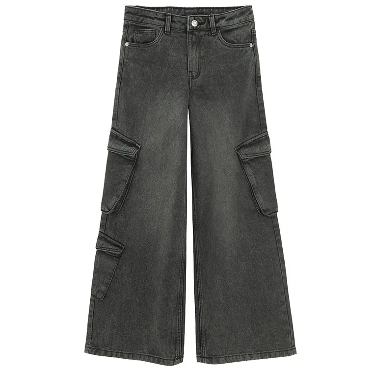 Szerokie spodnie jeansowe cargo Cool Club