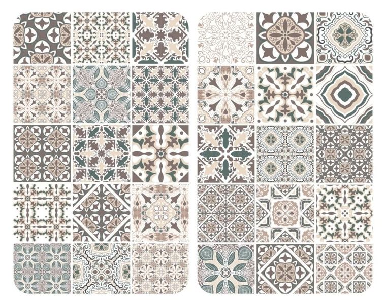 Szklane płyty na kuchenkę, z mozaiką, 2 szt.