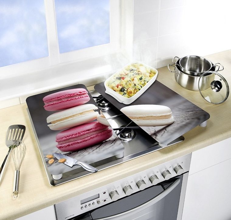 Szklane płyty ochronne, Macarons, na kuchenkę, 2 szt.