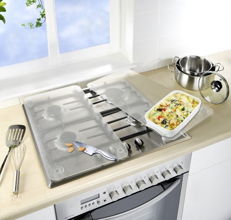 Szklane płyty ochronne na kuchenkę, 2 szt.