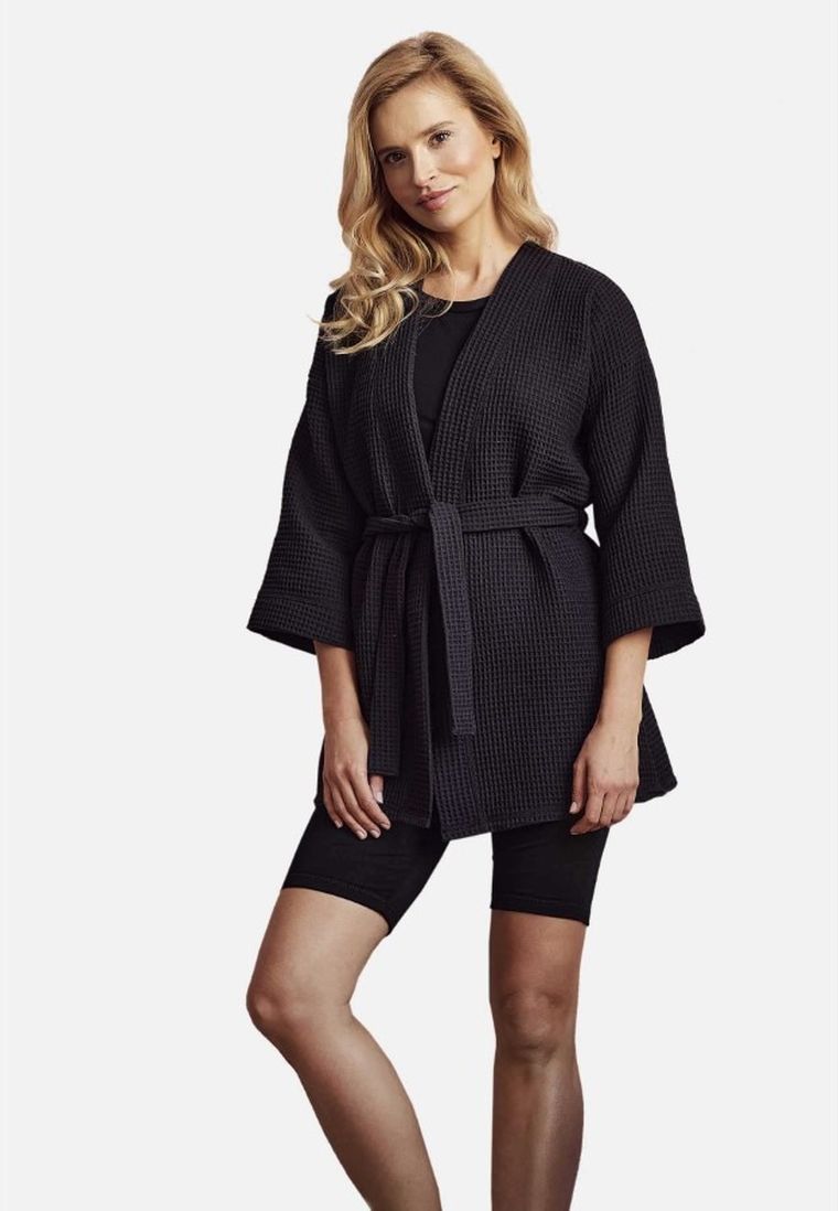 Szlafrok damski, kimono, czarny, Taro