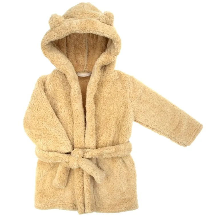 Szlafrok dziecięcy z kapturem, jasnobrązowy, Luna, Nicol