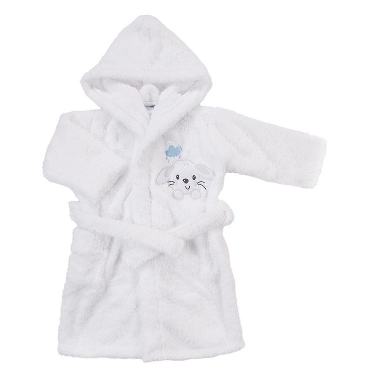 Szlafrok dziewczęcy z kapturem, biały, Eevi