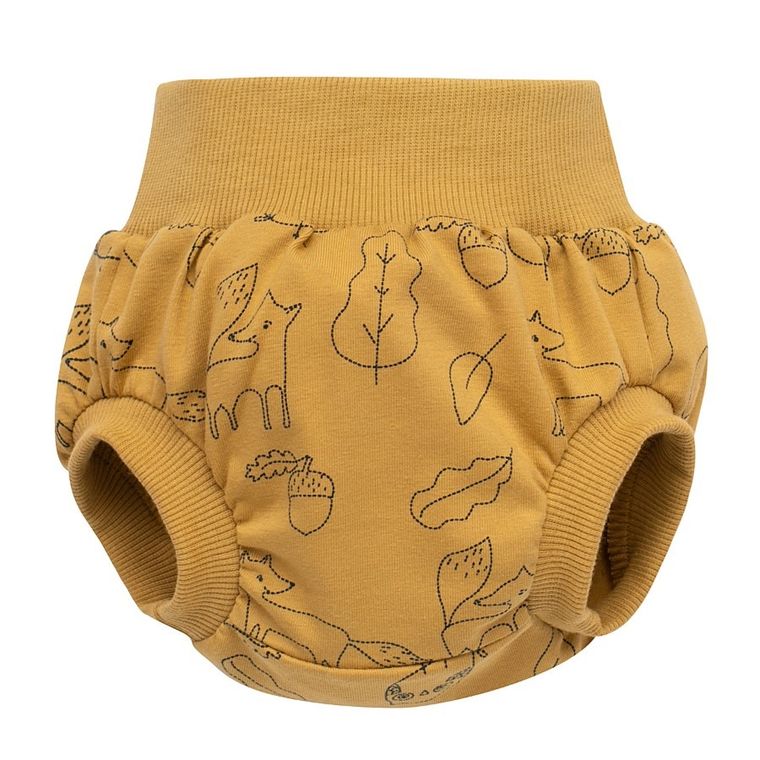 Szorty chłopięce, bloomersy, musztardowe, Pinokio