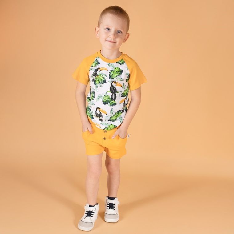 Szorty chłopięce, żółte, Nicol