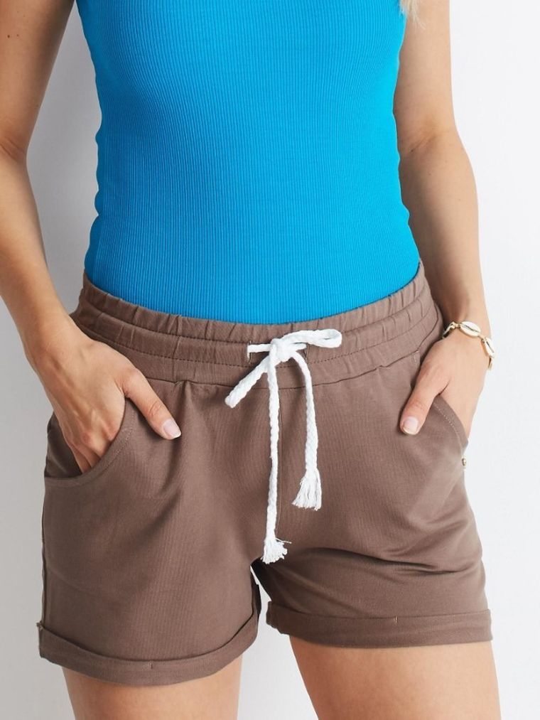 Szorty damskie, brązowe, Basic Feel Good