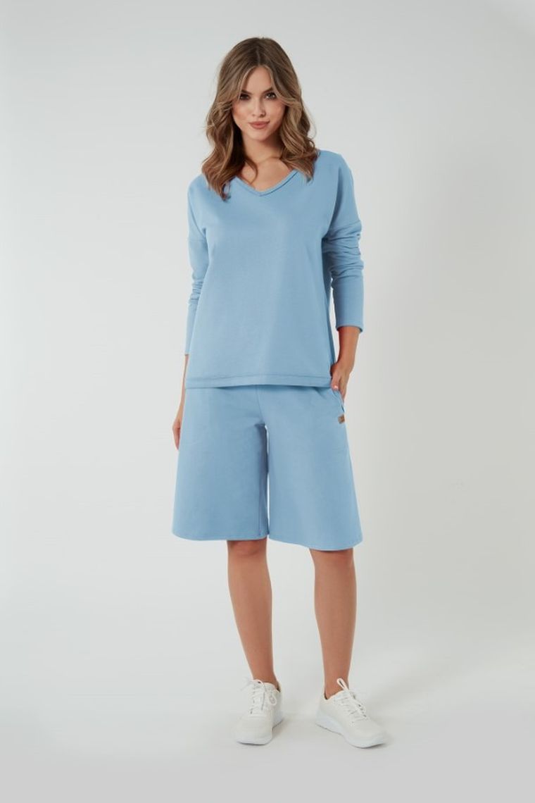 Szorty damskie, niebieskie, Madri, Italian Fashion