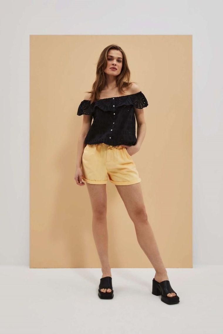 Szorty damskie, żółte, Moodo