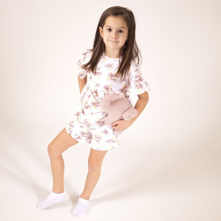 Szorty dziewczęce, ecru, Nicol