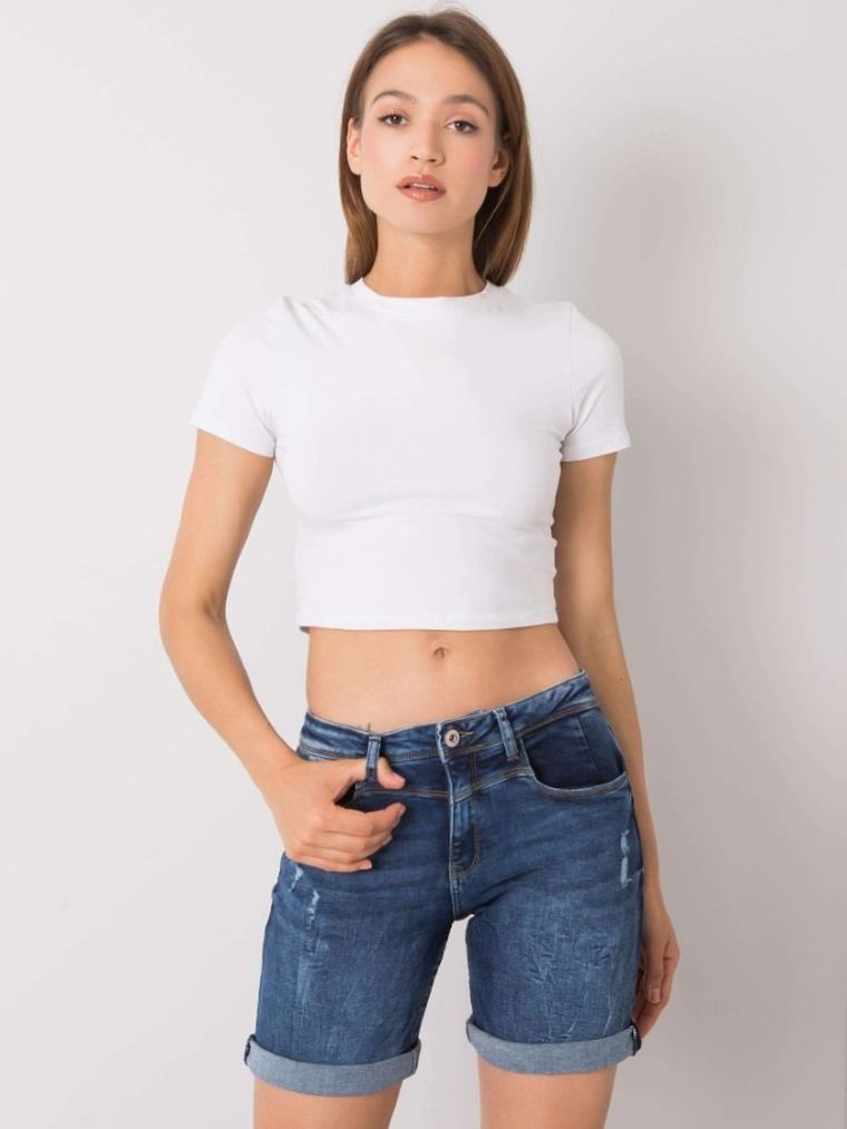 Szorty jeansowe damskie, niebieskie, Sublevel