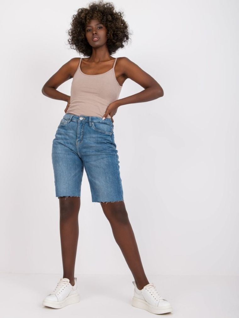 Szorty jeansowe damskie, niebieskie, Sublevel