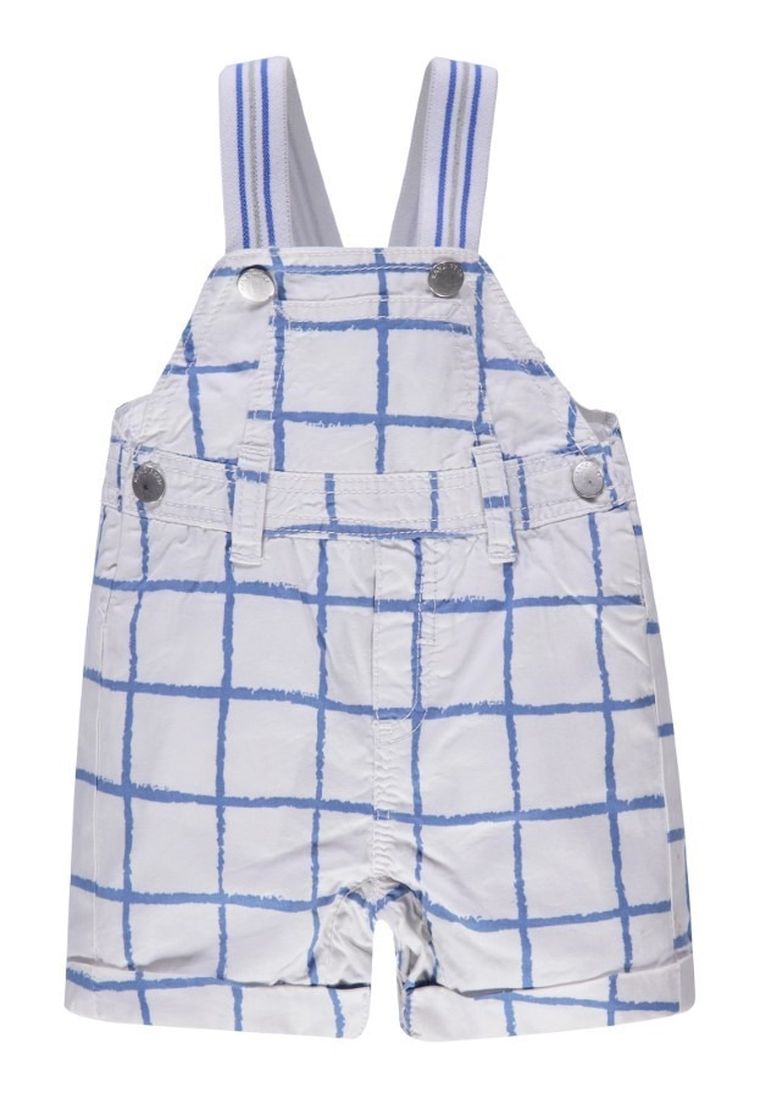 Szorty ogrodniczki chłopięce, białe, Kanz