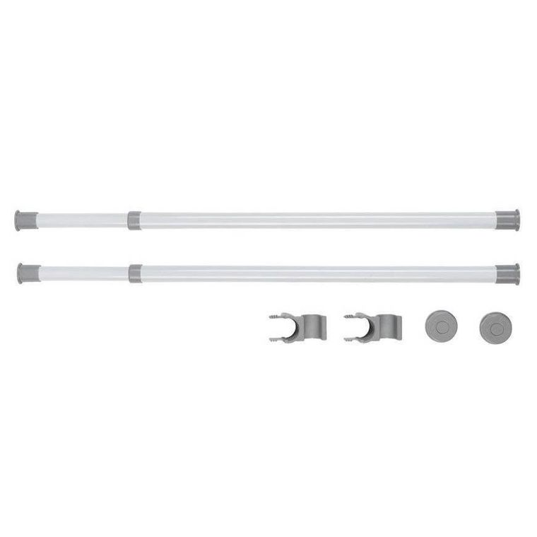 Szyna do garderoby, drążek do ubrań, Herkules 2 szt., 75-120 cm