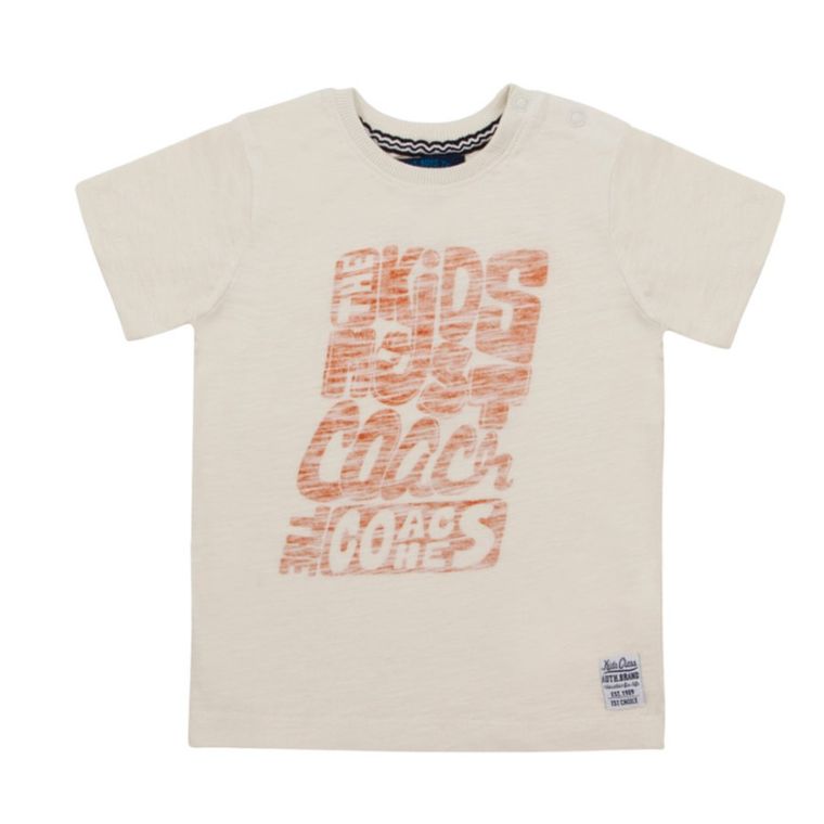 T-shirt chłopięcy, beżowy, Kanz