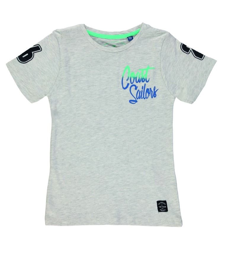 T-shirt chłopięcy, beżowy melanż, Tom Tailor