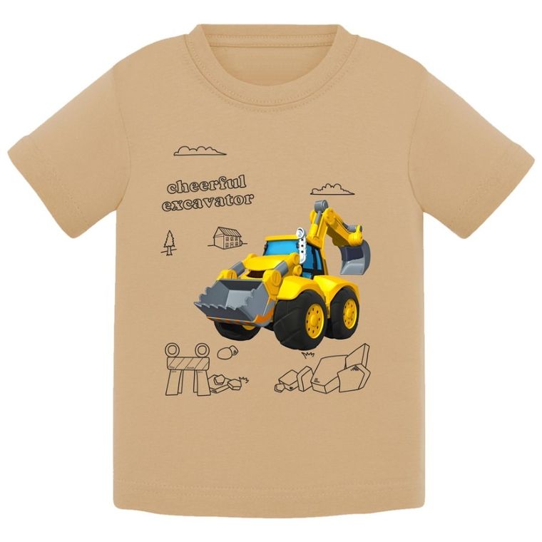 T-shirt chłopięcy, beżowy, Tup Tup