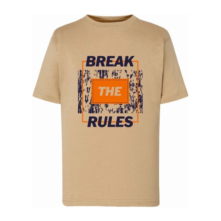 T-shirt chłopięcy, beżowy, Tup Tup