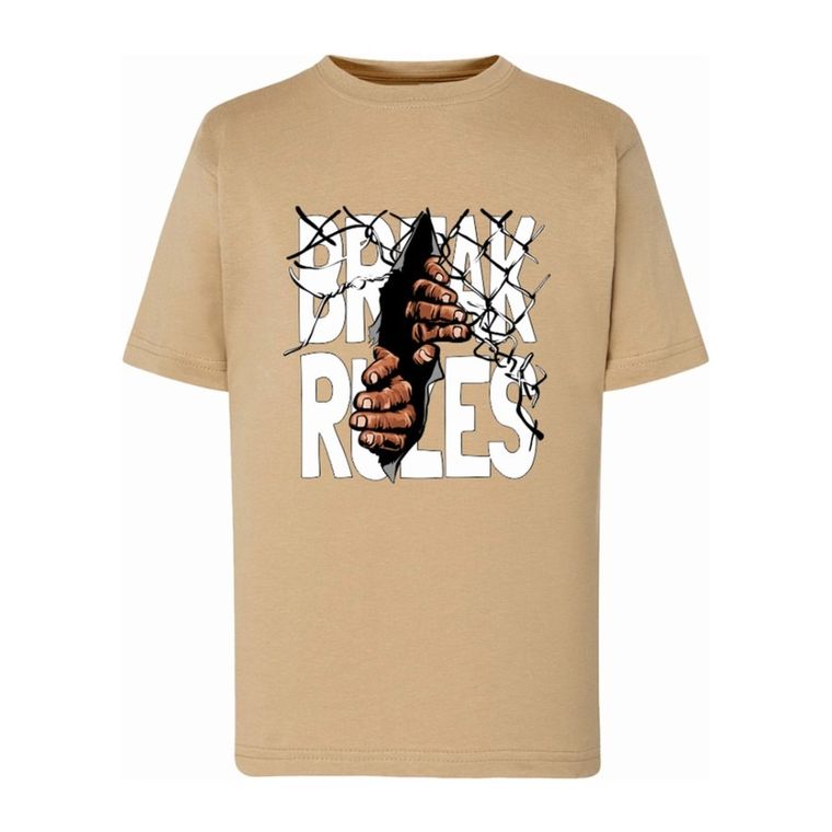 T-shirt chłopięcy, beżowy, Tup Tup