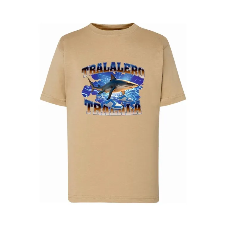 T-shirt chłopięcy, beżowy, Tup Tup