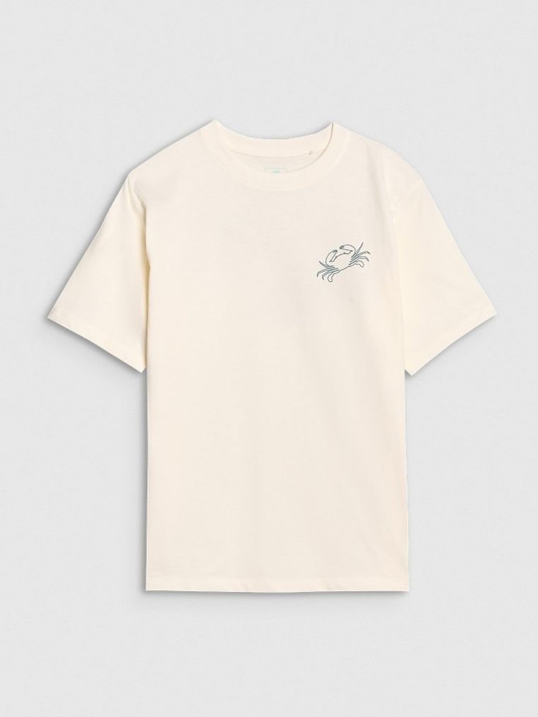 T-shirt chłopięcy, biały, 4F