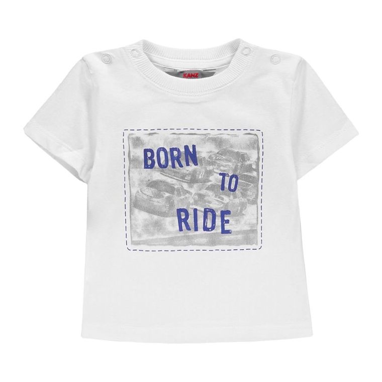 T-shirt chłopięcy, biały, Kanz