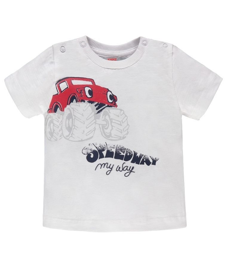 T-shirt chłopięcy, biały, Kanz