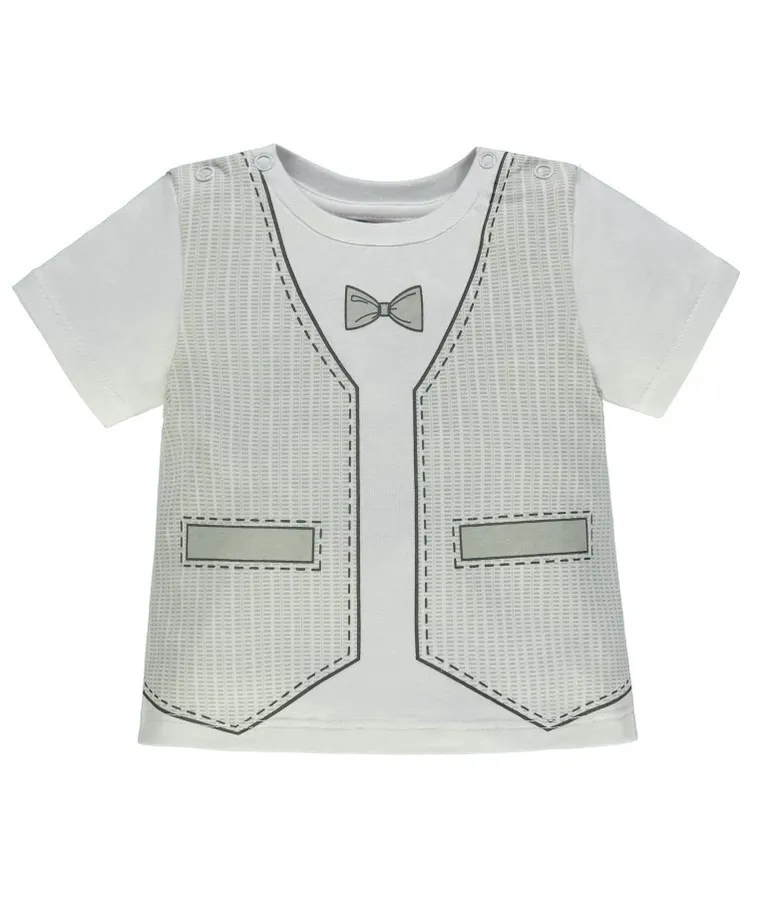 T-shirt chłopięcy, biały, Kanz